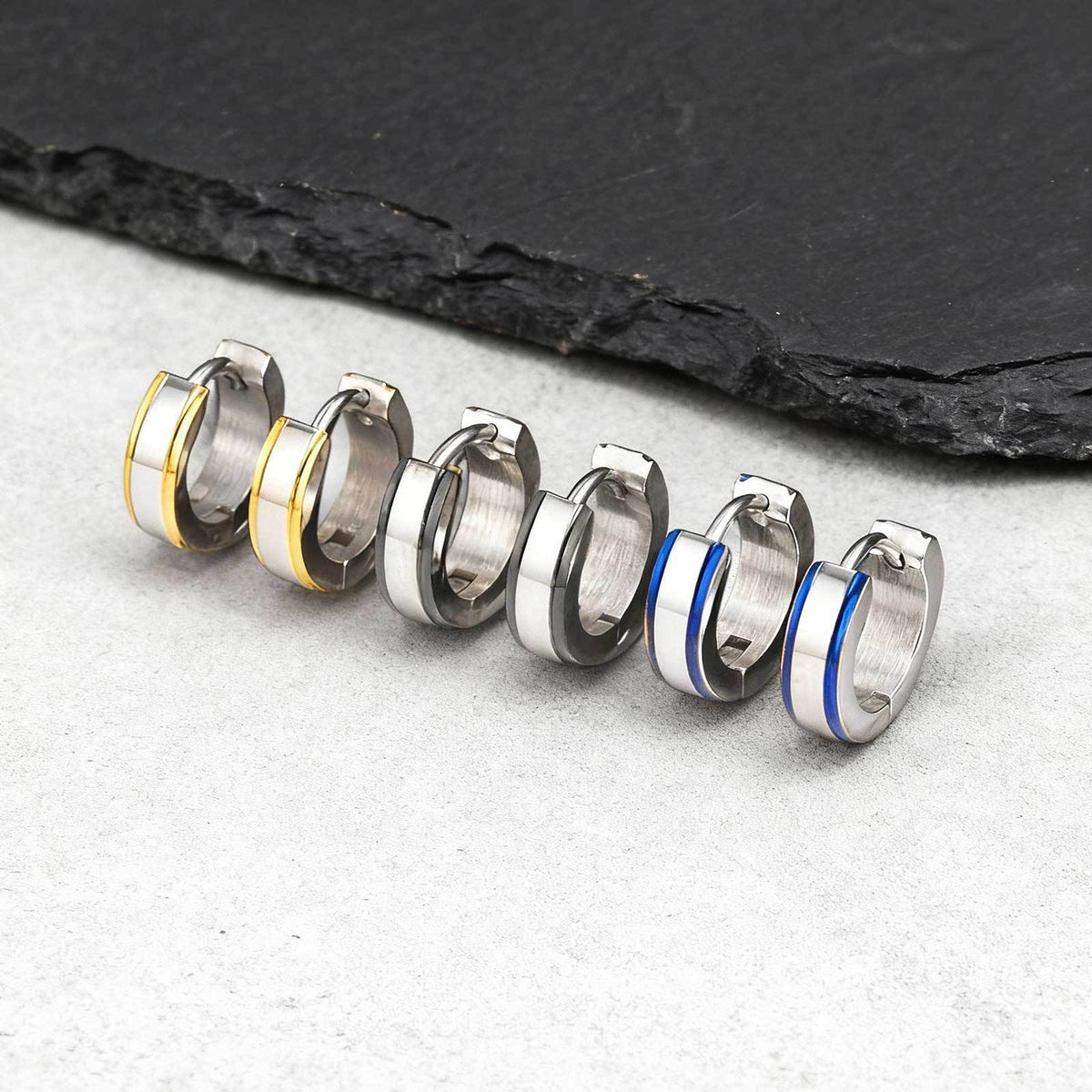 Stainless Steel Single Earrings — Three Colors