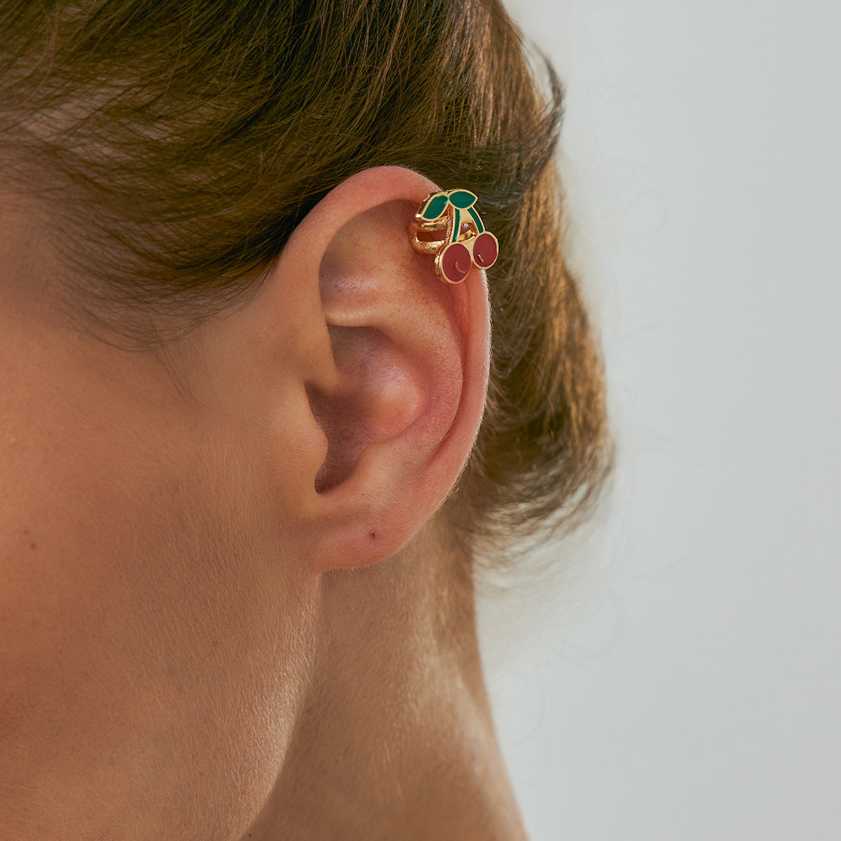 Planderful Clip On Earrings Vienna Verve Cherry Outline Cute Cartoon Statement Jewelry For Women Teens