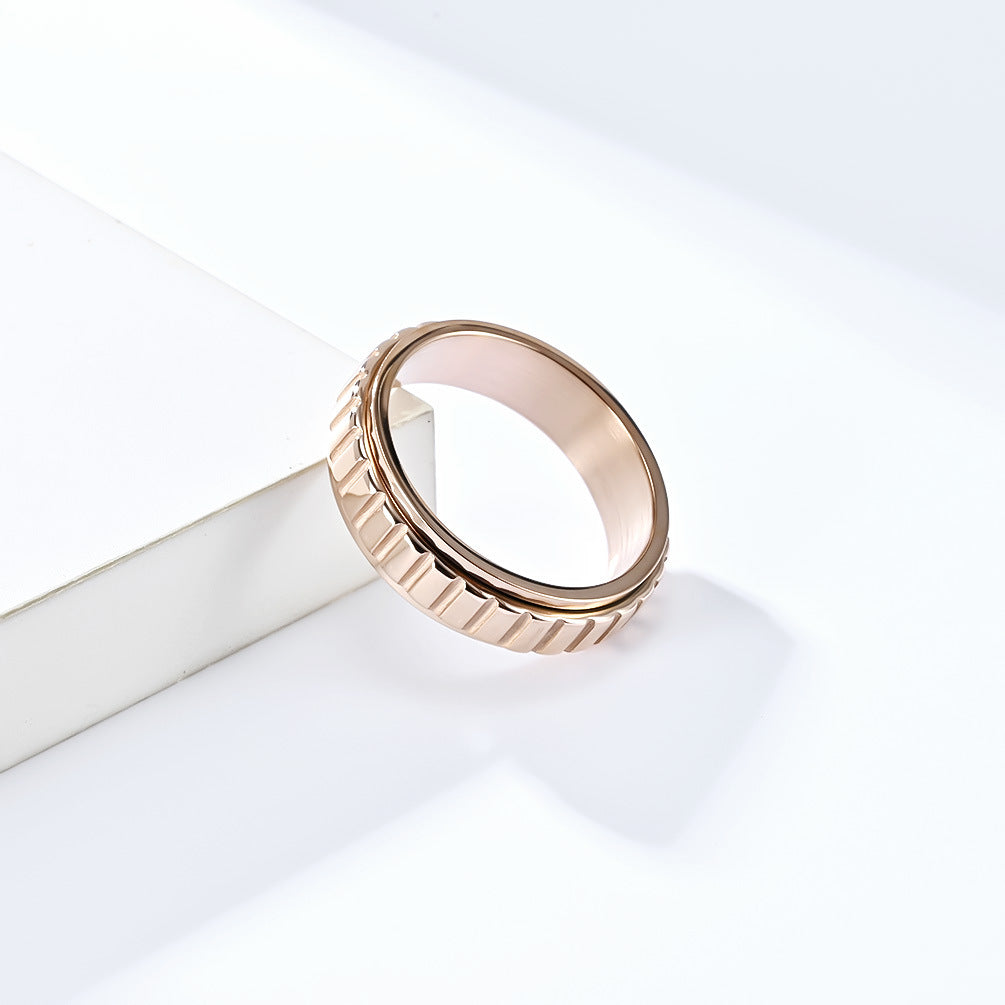 Planderful Everyday Genie Stainless Steel Ring For Men And Women Rotating Lattice Design