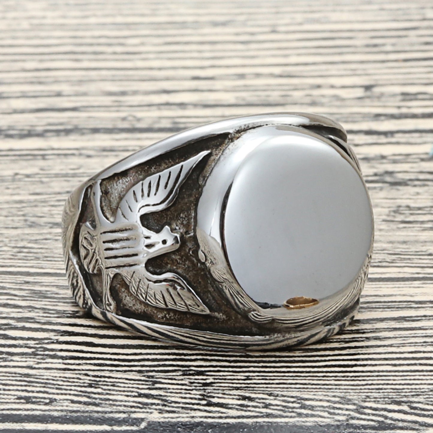 Titanium Steel Retro Eagle Ring for Men - Trendy Punk Design