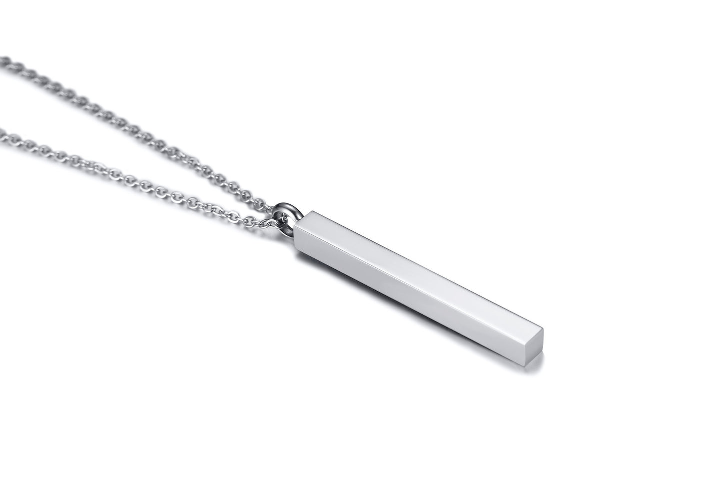 Urn Pendant Stainless Steel Square Strip Necklace for Men