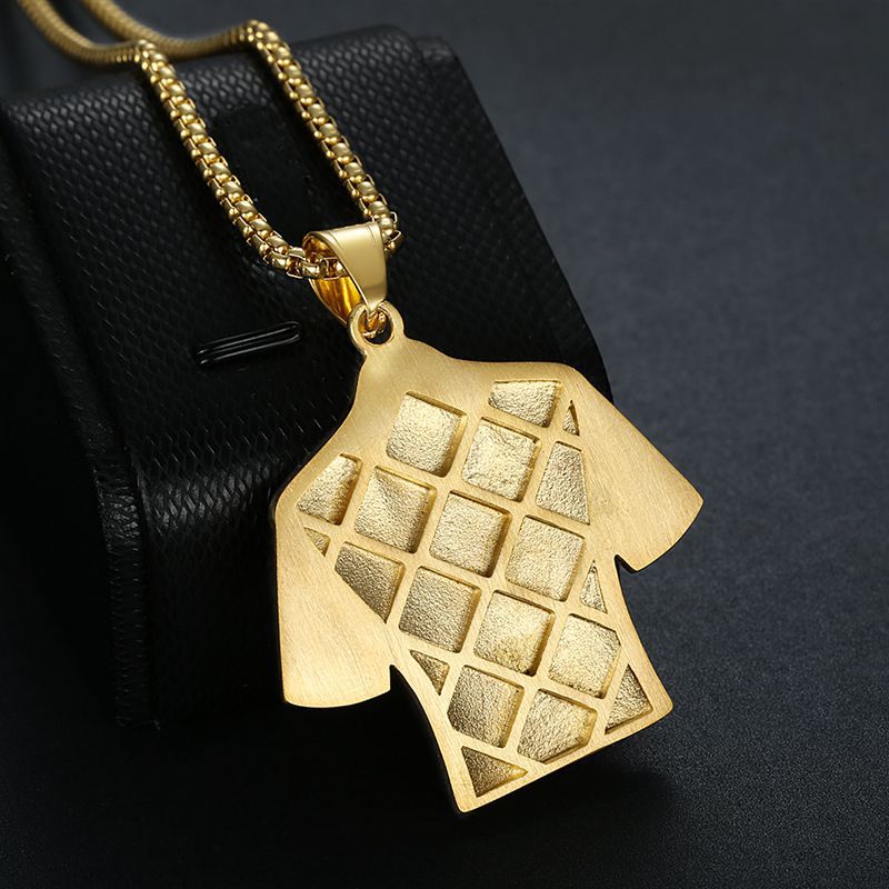 Zircon Necklace - Elegant Everyday Wear Stainless Steel Gold Plated Pendant With Zircon Crystals
