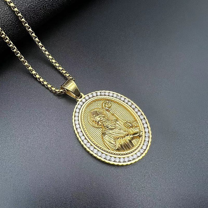 Gold-Plated Stainless Steel Necklace – Statement Pendant