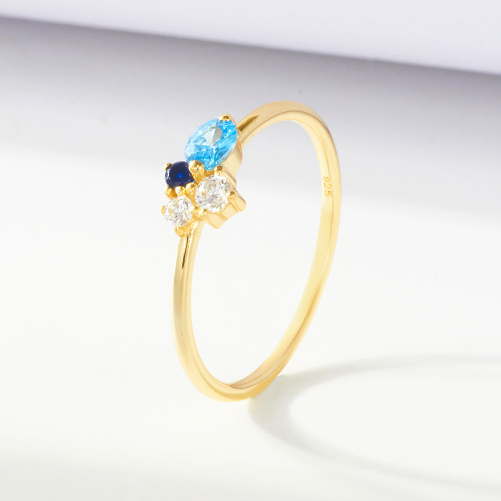 Colored Zircon Sterling Silver Ring Elegant Ring Jewelry