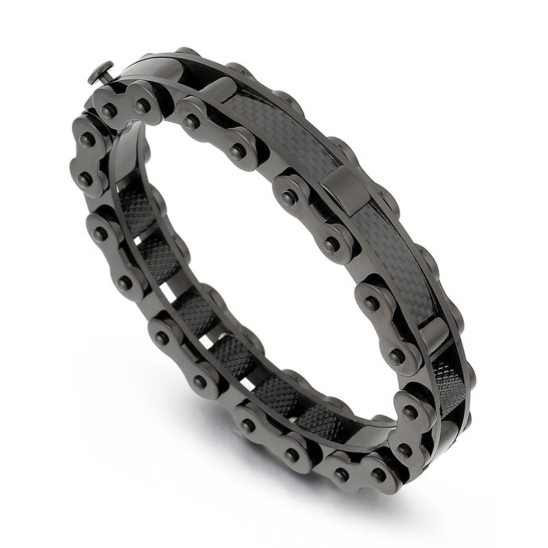 Custom Cool Wholesale Steel Locomotive Bracelet for Men – European and American Hip-Hop Rock Style