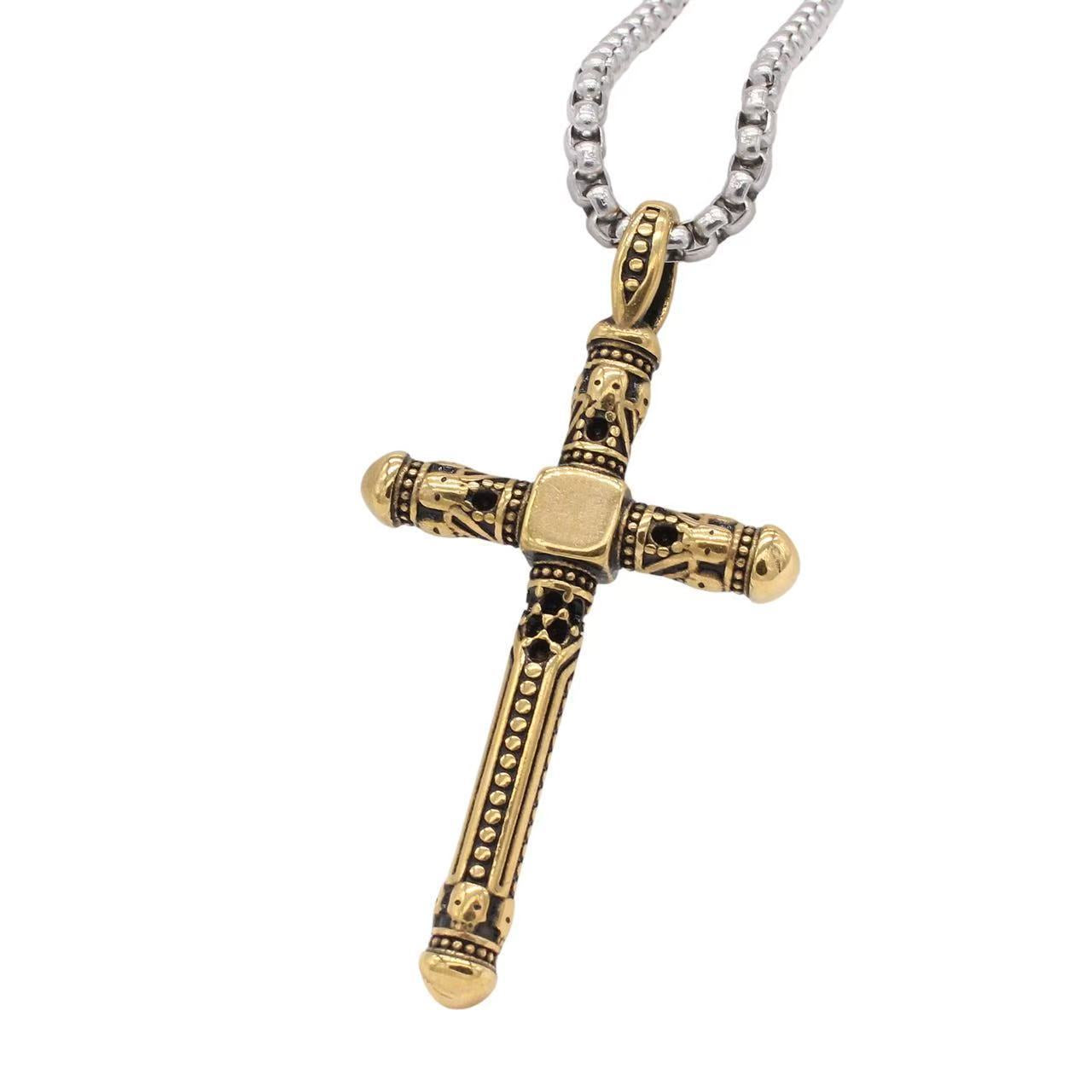 Planderful Jewelry Vintage Cross Pendant For Men Titanium Steel Elegant Everyday Accessory