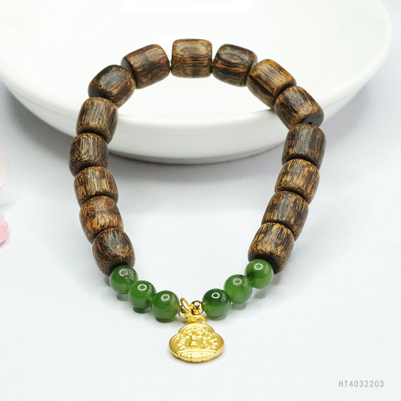 Hetian Jasper & Agarwood Bead Bracelet