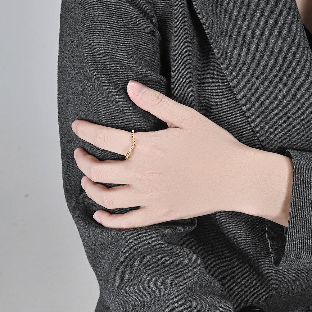 Cross-Border European American Simple Light Luxury Love Ring