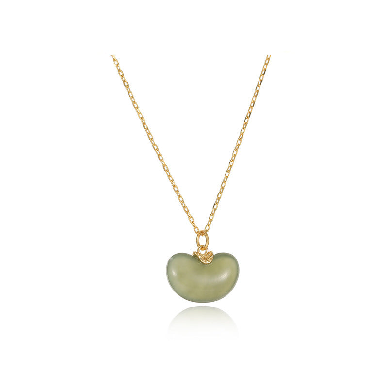 Fortune's Favor S925 Silver Necklace with Hetian Jade Pendant for Women