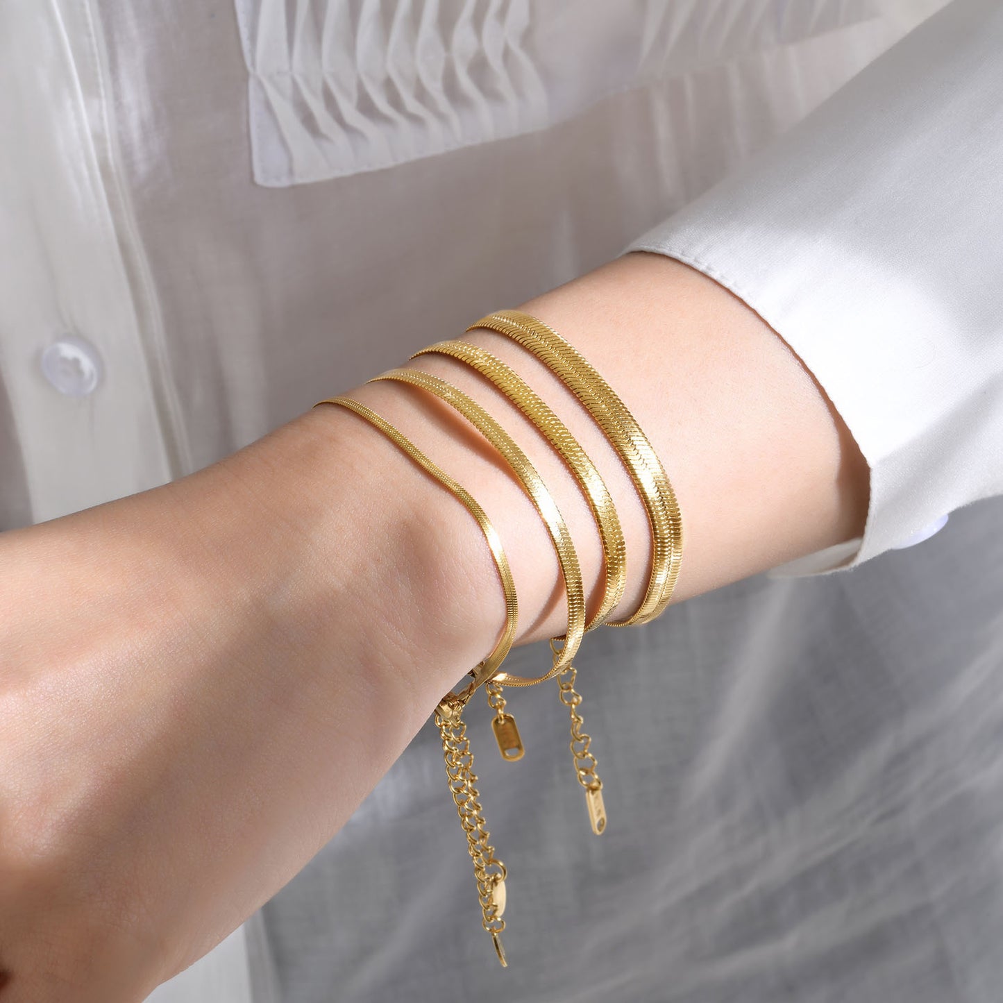 Stainless Steel Blade Bracelet Flat Snake Chain Jewelry Wholesale