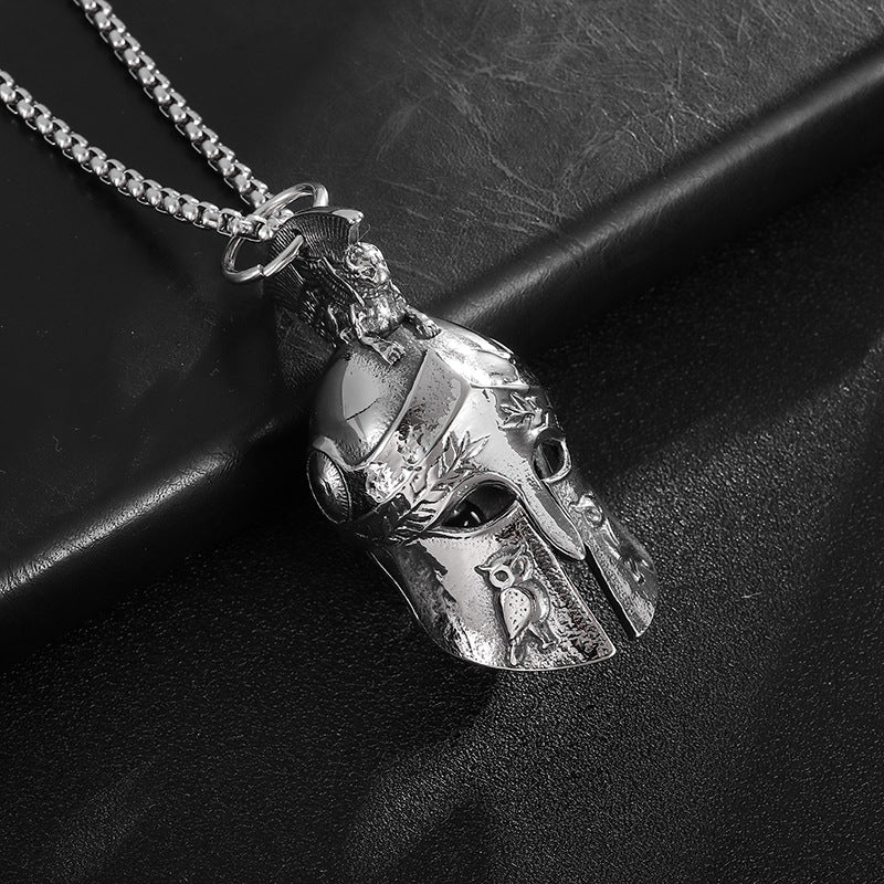 Roman Warrior Stainless Steel Pendant Necklace