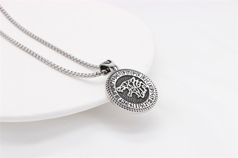 Planderful Viking Direwolf Pendant Necklace Titanium Steel Unisex Protection Statement Jewelry