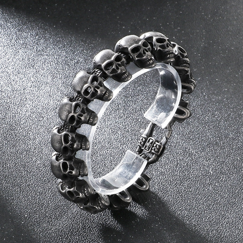 Planderful Skull Stainless Steel Bracelet Men Vacuum Plated