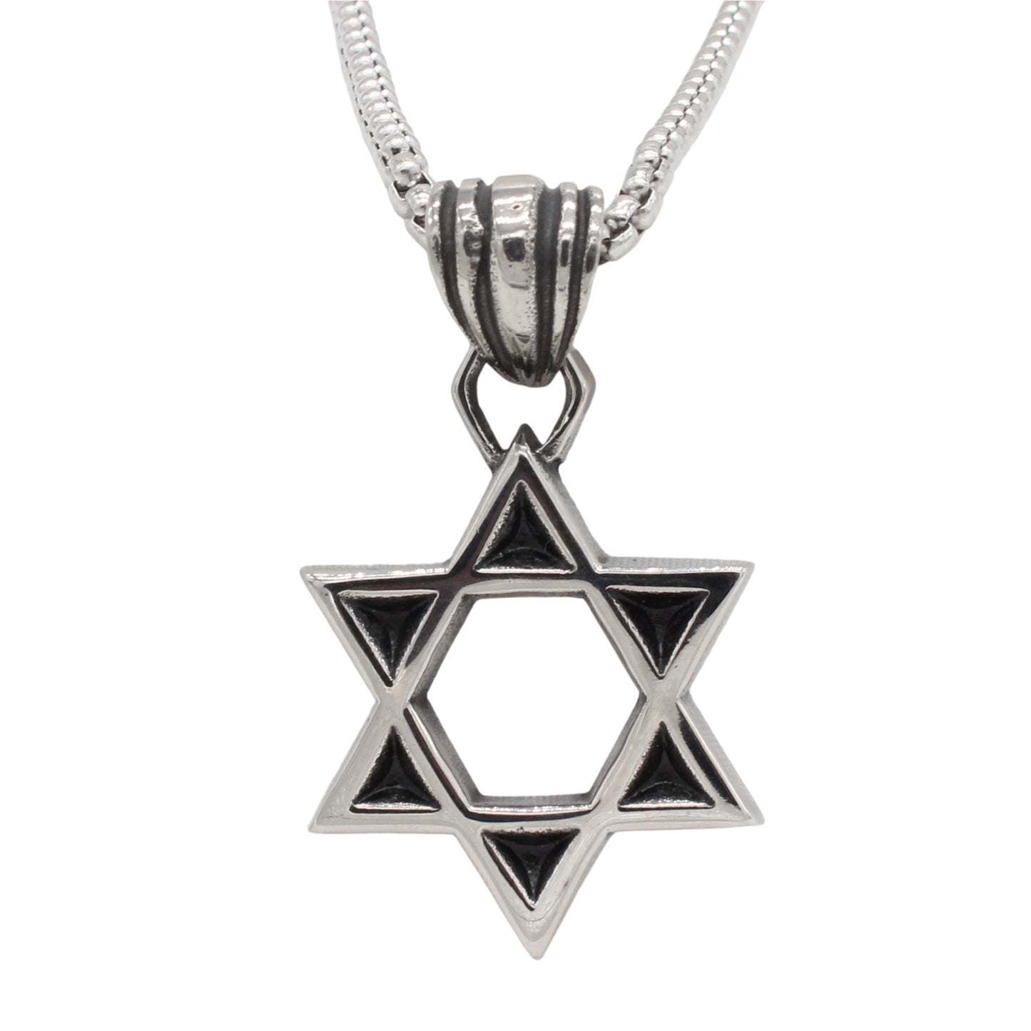 Planderful Everyday Genie – European and American Retro Hexagram Men's Titanium Steel Pendant Necklace for Men