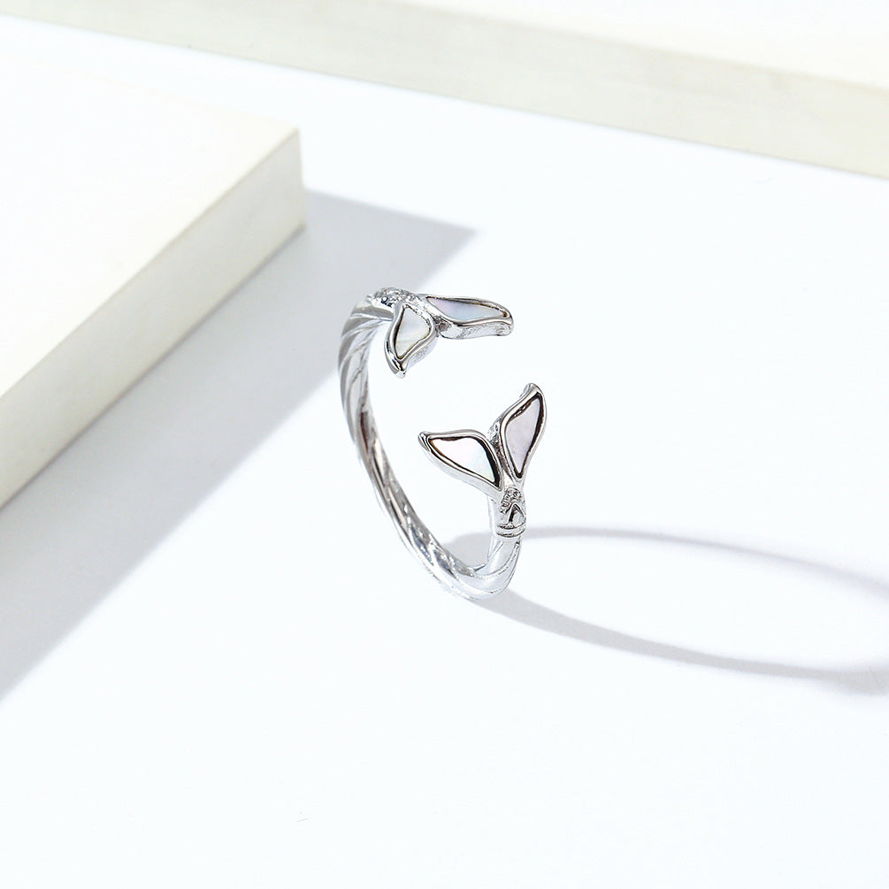 Planderful Everyday Genie Titanium Steel Fishtail Ring For Women Luxury Hand Jewelry