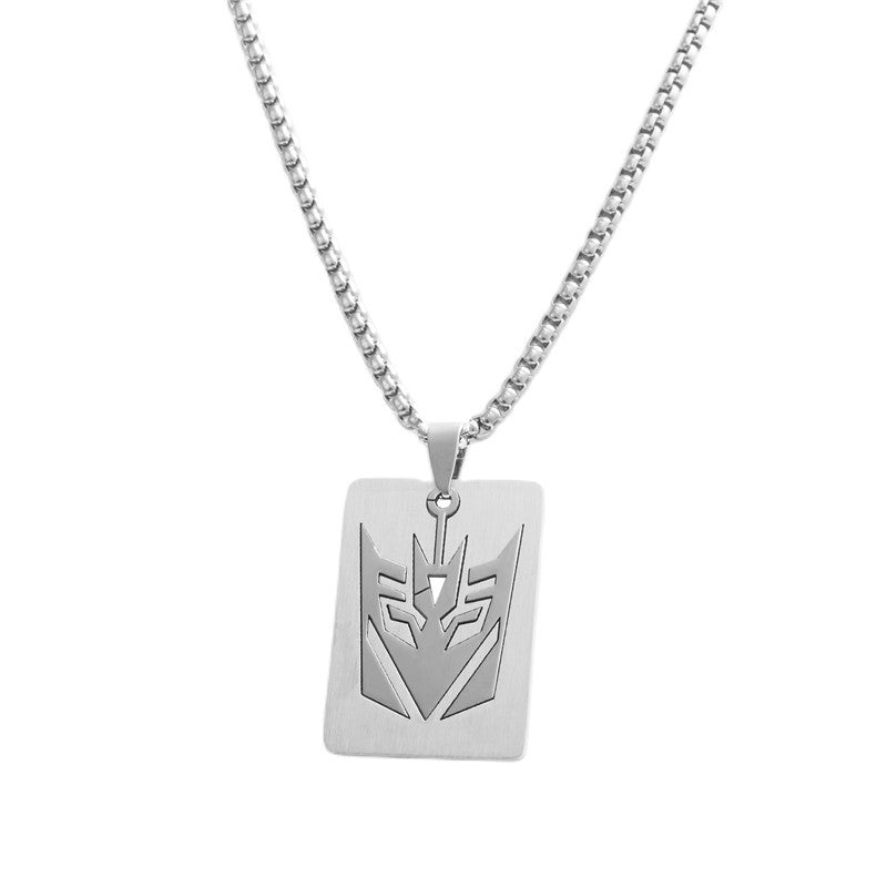 Trendy Men's Personalized Titanium Steel Hollow Sequin Pendant Necklace