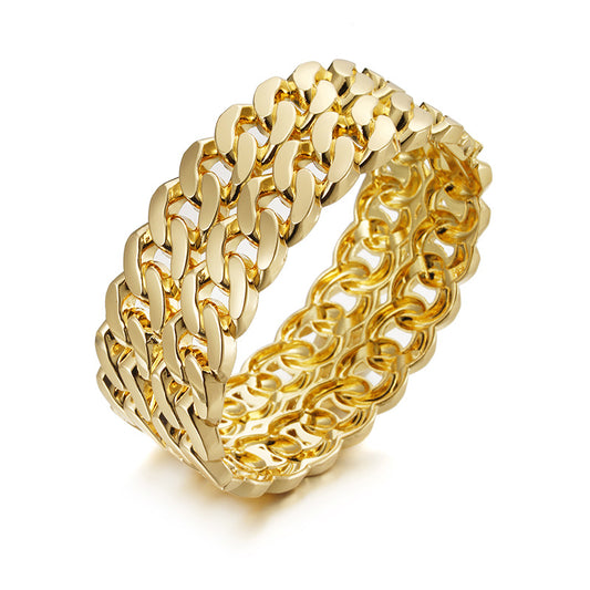 Rose Gold Zinc Alloy Bangle Bracelet - Vienna Verve Collection