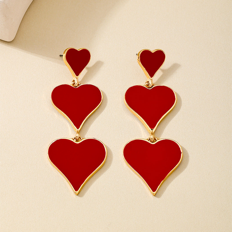Planderful Vienna Verve Earrings – Stylish Red Love Design for Valentine's Day
