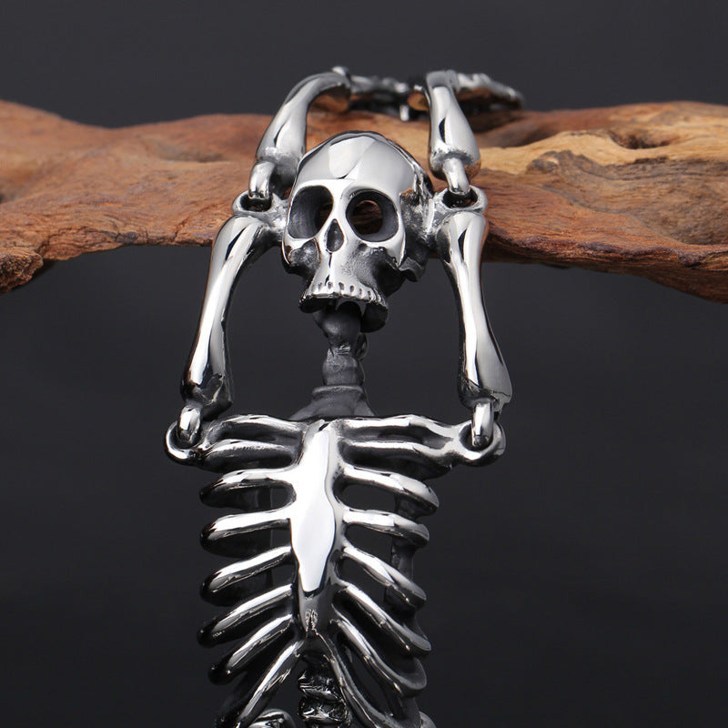 Halloween Horror Ghost Head – Punk Style Skull Men's Stainless Steel Bracelet