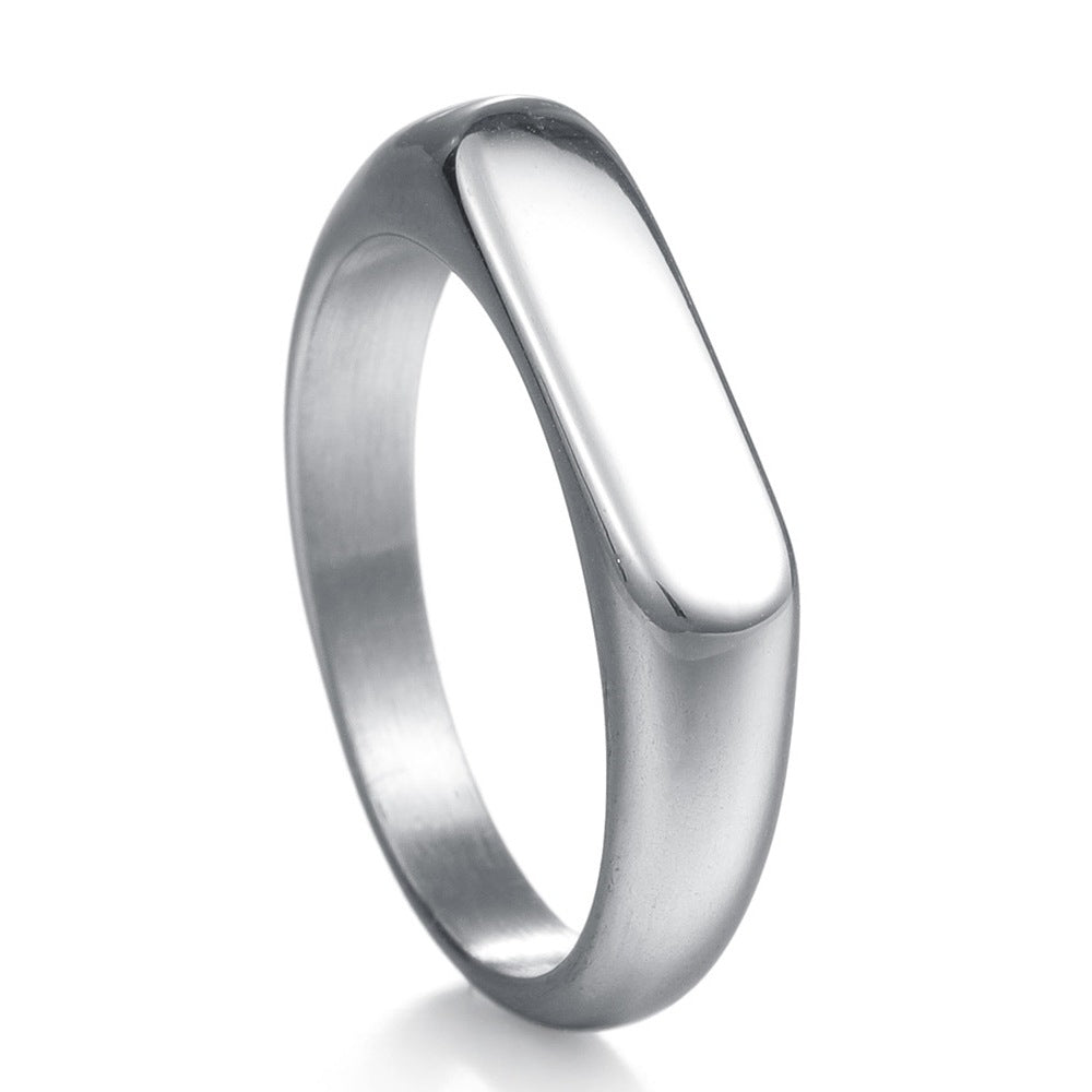Planderful Everyday Genie Titanium Steel Ring 4mm Band For Women And Men Unisex Wedding Jewelry