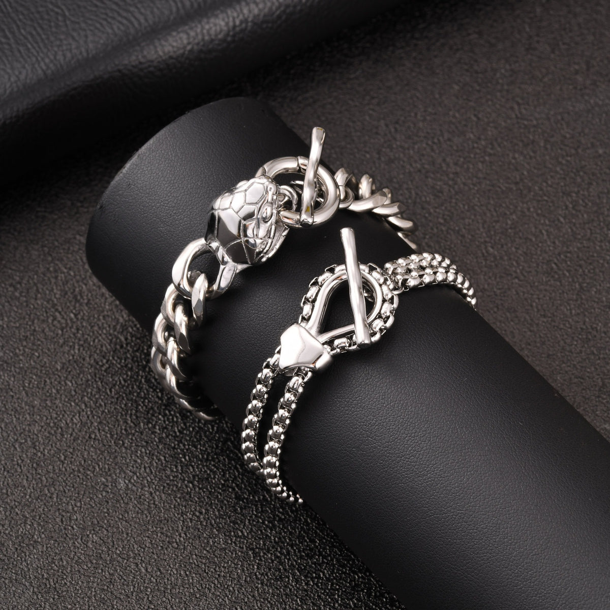 Snake Cuban Chain Stainless Steel Ring for Men