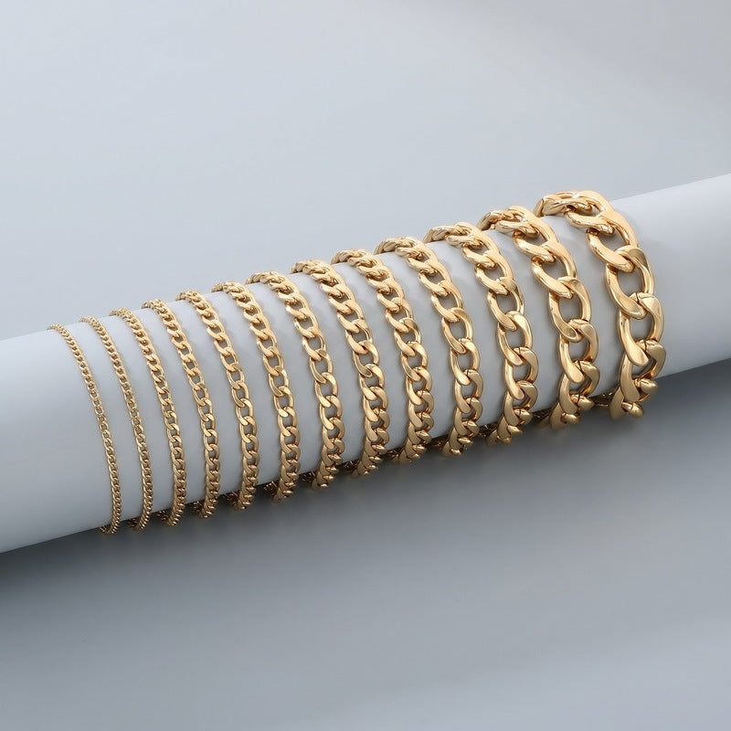 Minimalist Figaro Chain Stainless Steel Bracelet – Unisex Nk Chain Adjustable Handmade