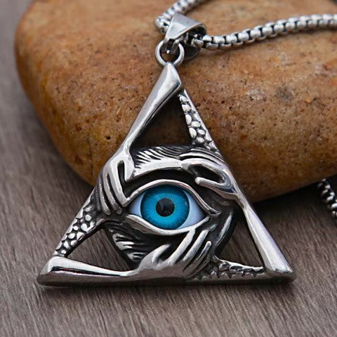 Planderful Devil's Eye Necklace For Men Stainless Steel Streetwear Pendant Everyday Genie Collection
