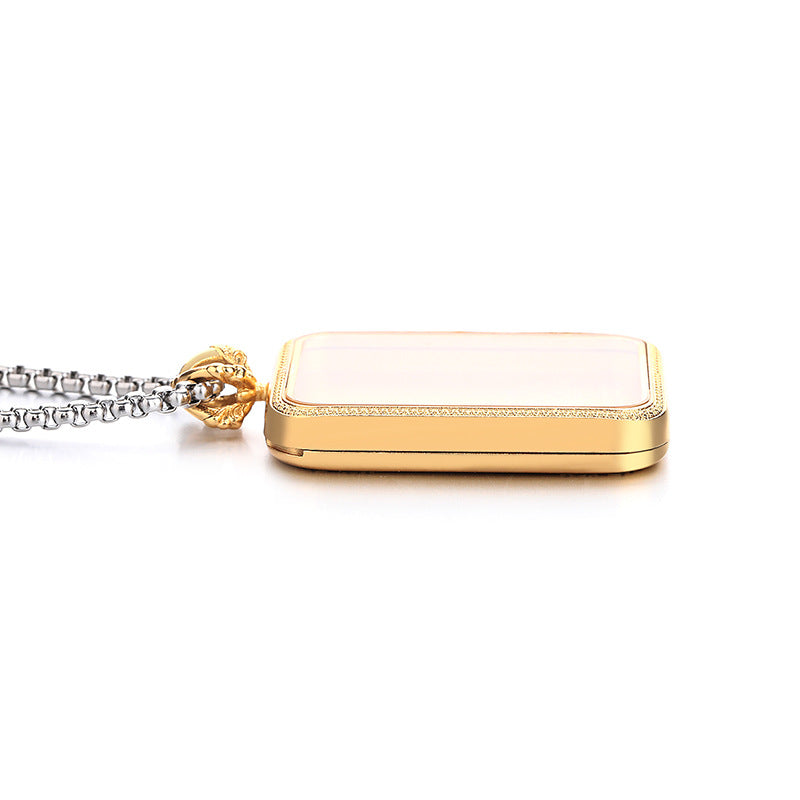 Steel Necklace – Elegant Tibetan Box Pendant With Chain For Everyday Spiritual Style Gift