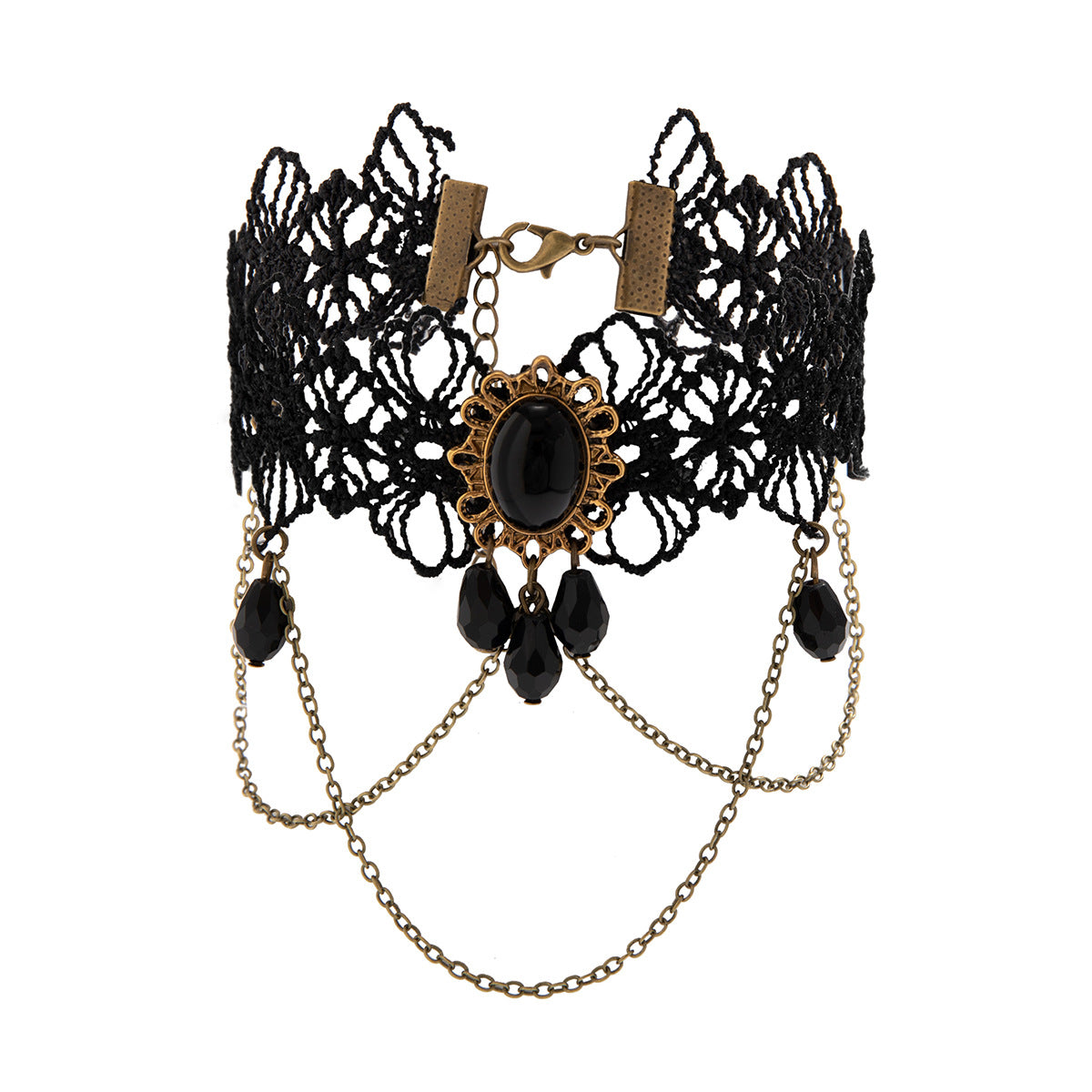 Planderful Vienna Verve Gothic Lolita Lace Arm Chain Bracelet Fringed Drop Jewelry For Alternative Fashion Lovers