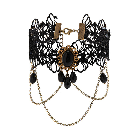 Planderful Vienna Verve Gothic Lolita Lace Arm Chain Bracelet Fringed Drop Jewelry For Alternative Fashion Lovers