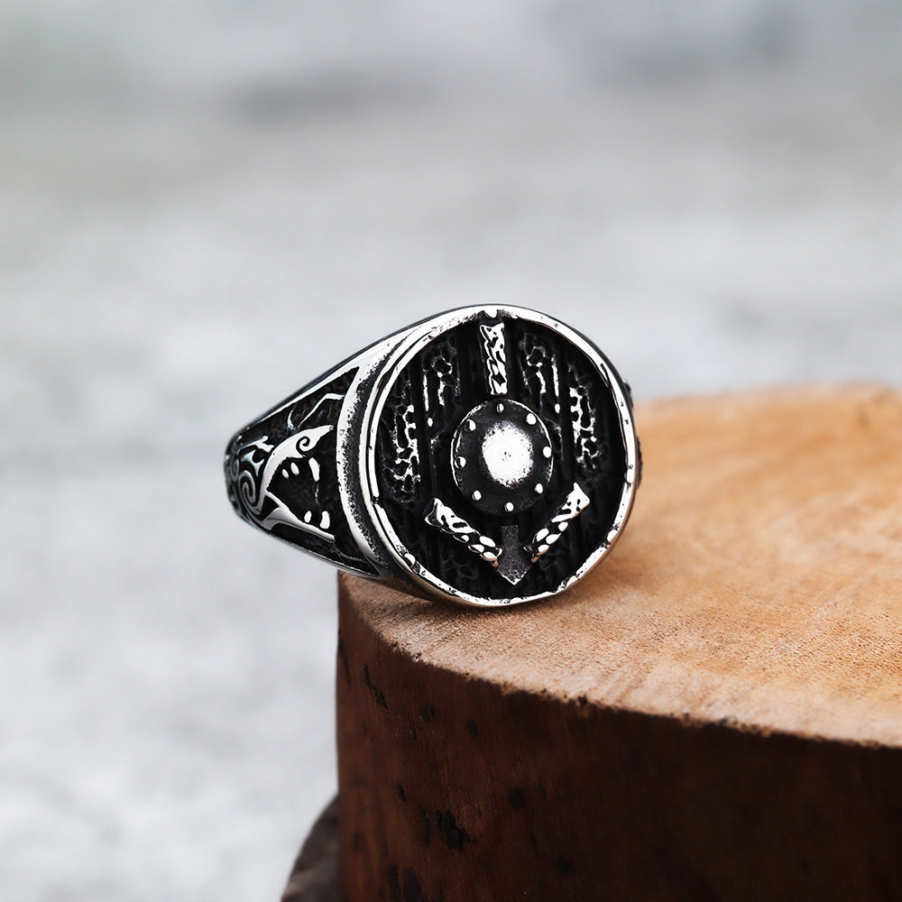Amazon New Viking Ring Jewelry War Shield Trend for Men