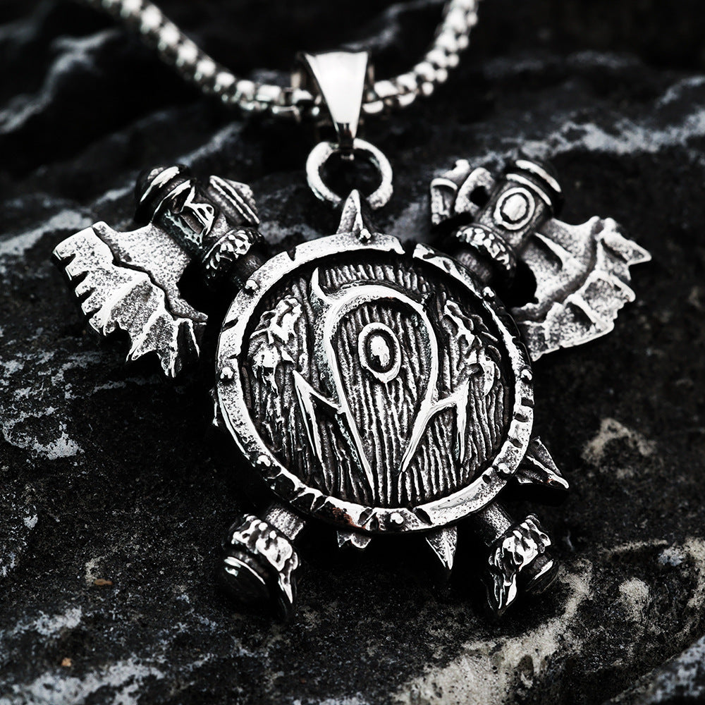 Nordic Vintage Men's Pendant Stainless Steel Viking Odin Shield