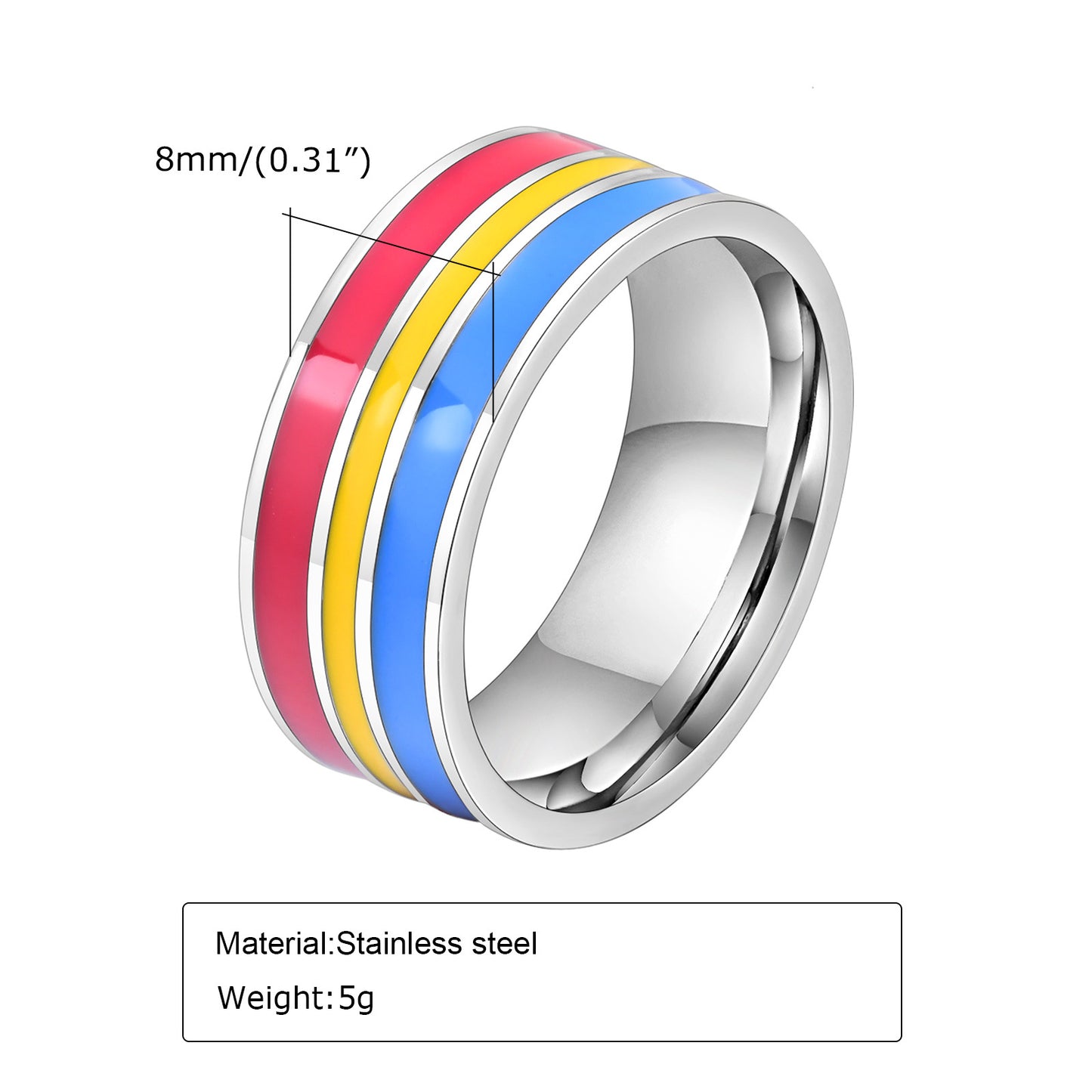 Colorful Titanium Steel Bunting Rings For Men Planderful