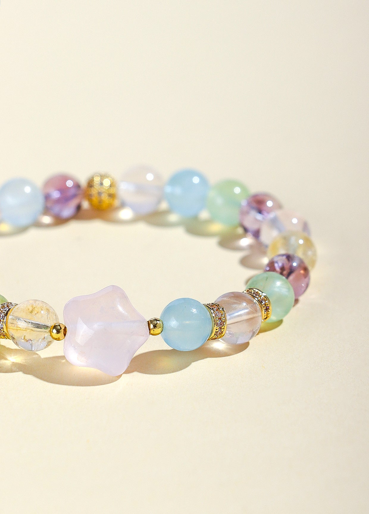 Planderful Duobao Bear Beaded Bracelet – Fresh and Sweet Crystal Elegance