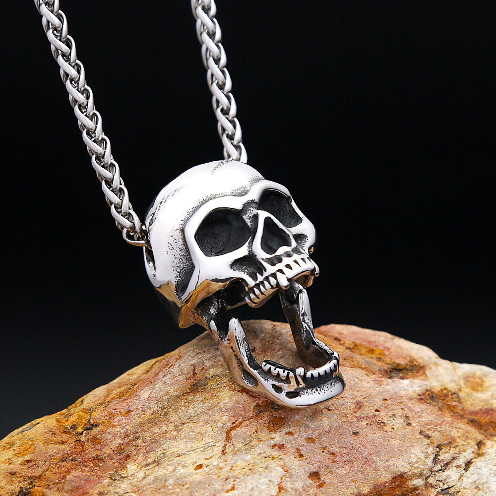 Skull Bottle Stainless Steel Men's Pendant Necklace