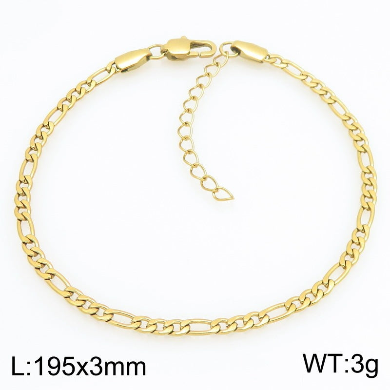 Figaro Titanium Steel Bracelet – Daily Unisex Neutral Wind Element Chain Nk Chain Bracelet