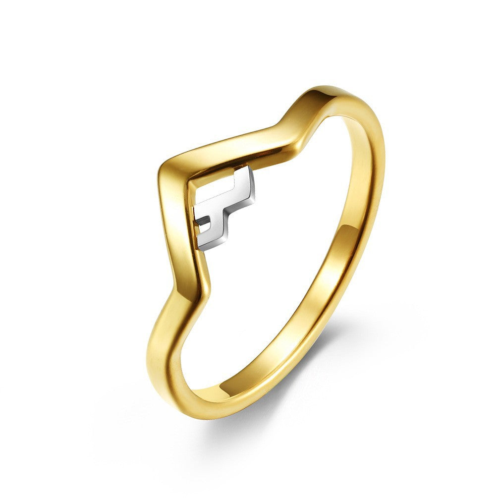 The New Literary Trend Men's and Women's Color-Blocked Titanium Steel Rings