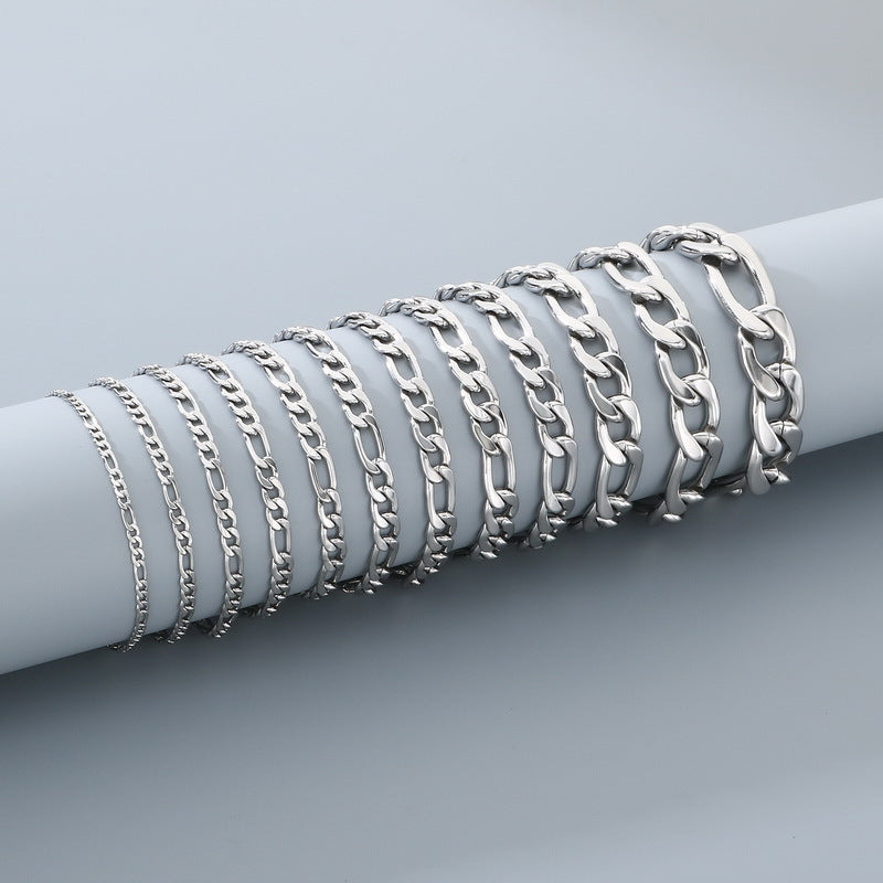 Figaro Titanium Steel Bracelet – Daily Unisex Neutral Wind Element Chain Nk Chain Bracelet