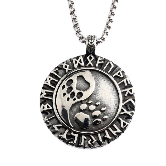 1. Planderful Nordic Viking Necklace With Rune Pendant In Stainless Steel For Men Premium Gift