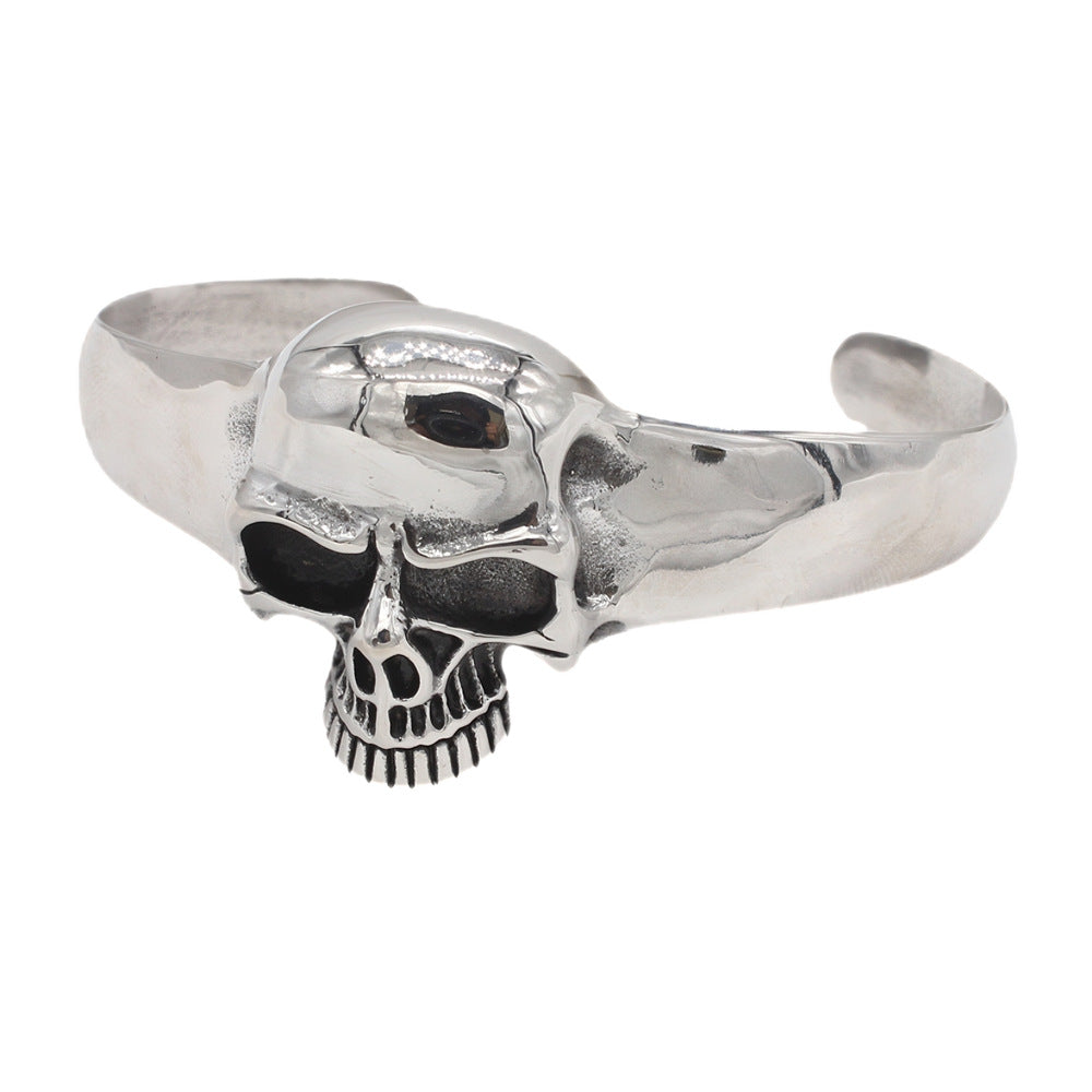Planderful Titanium Skull Bracelet for Men and Unisex Retro European American Style Everyday Genie Collection