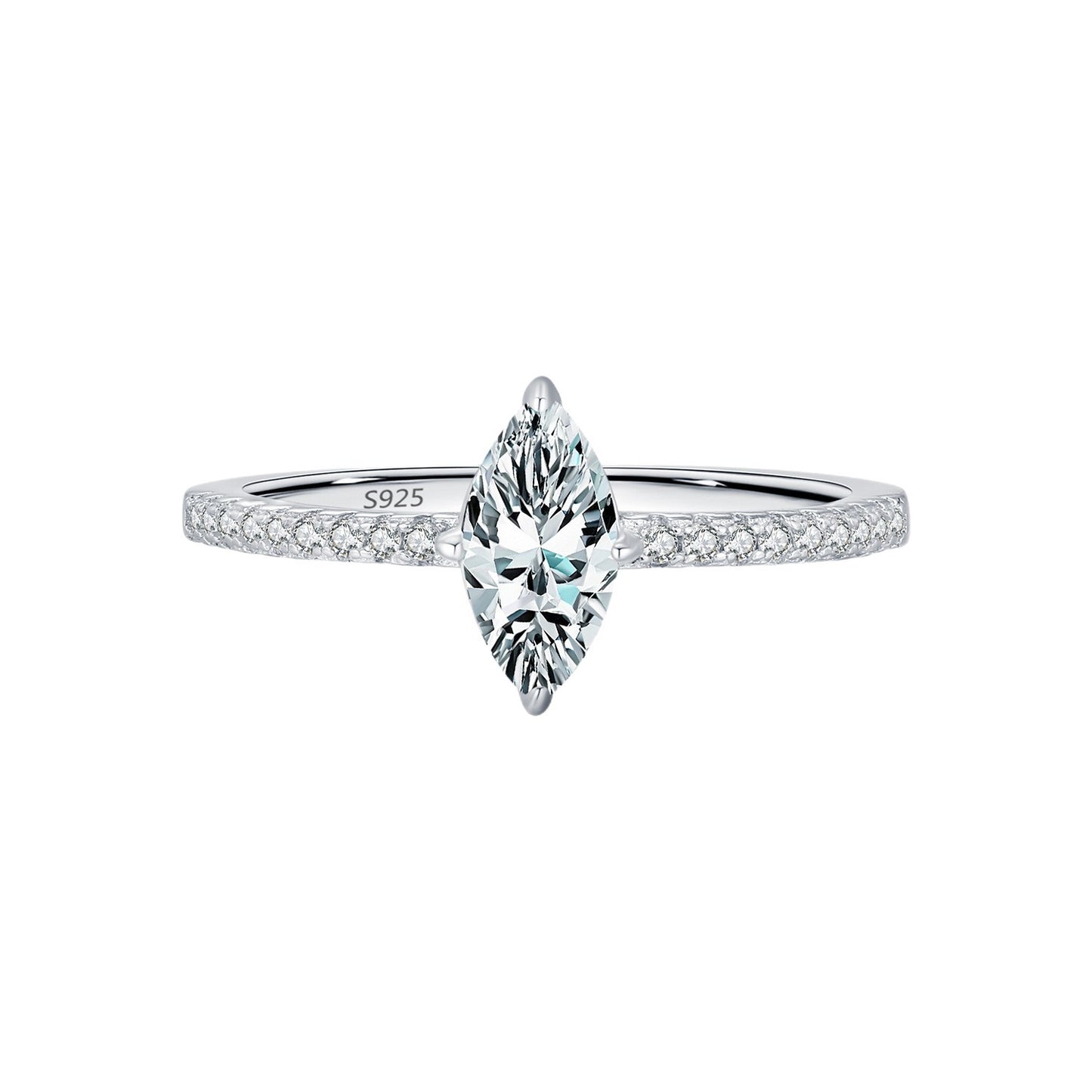 Planderful Moissanite Sparkling Ring – High-End Luxury with Rhombus Design