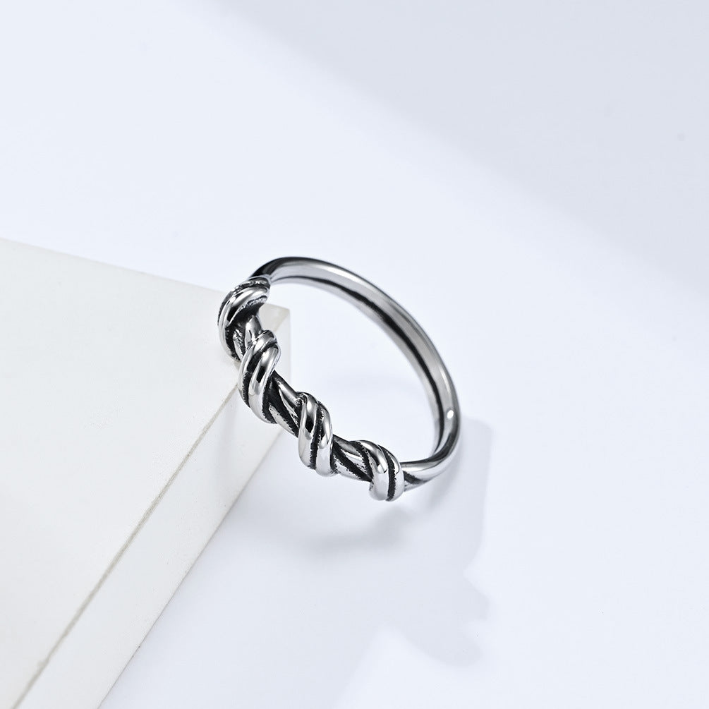 Planderful Titanium Steel Ring Unisex Retro Art Inspired Statement Jewelry For Men And Women Everyday Genie Collection