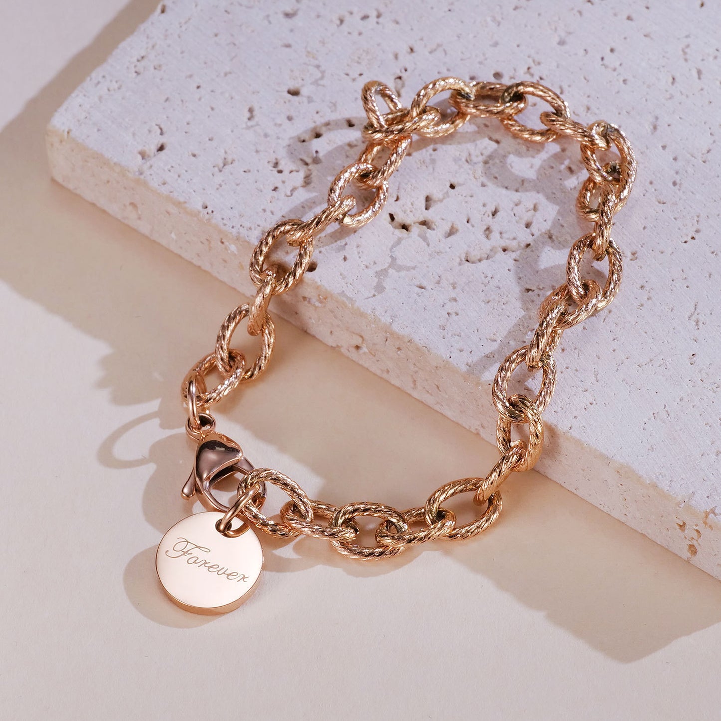Planderful Jewelry Rose Gold Twist Bracelet