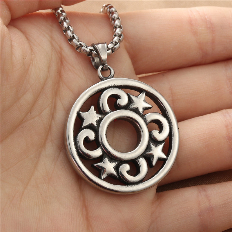 Personalized Titanium Steel Five-Pointed Star Pendant Necklace for Men - Retro Punk Style