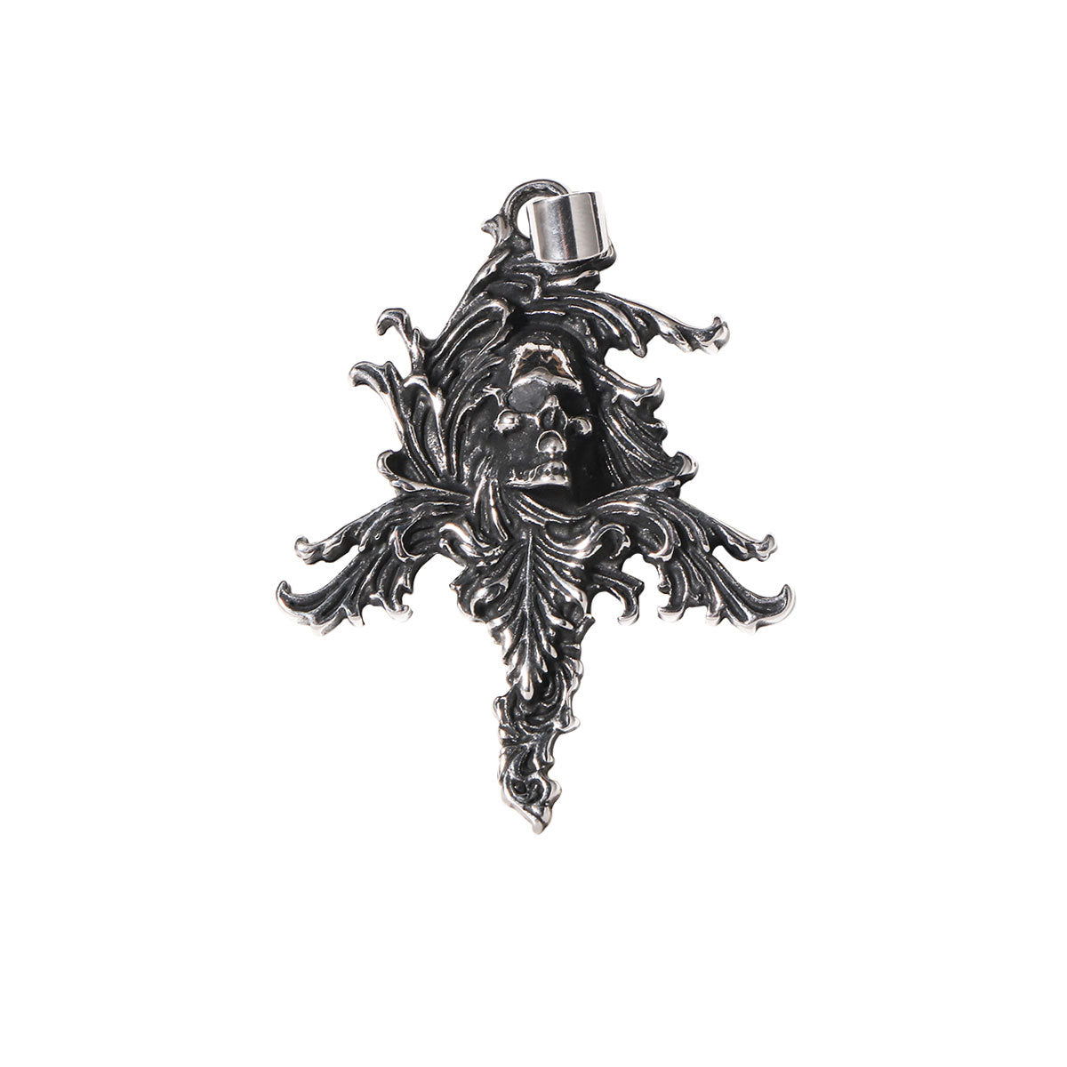 Gothic Stainless Steel Men's Necklace – Hip Hop Skull Pendant
