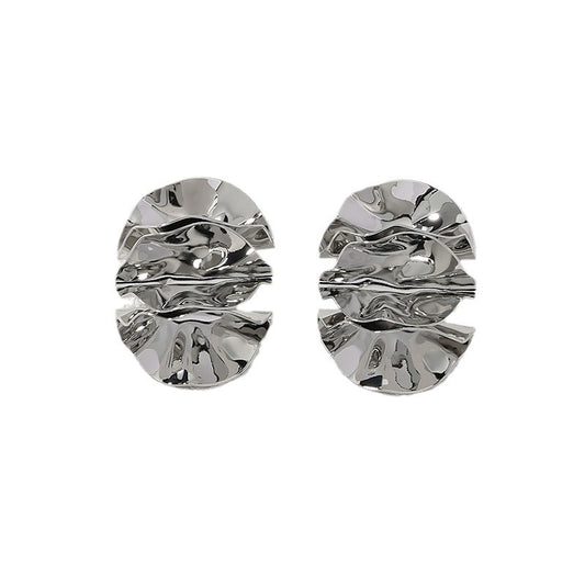 Chic Metal Pleated Women's Earrings - Vienna Verve Collection