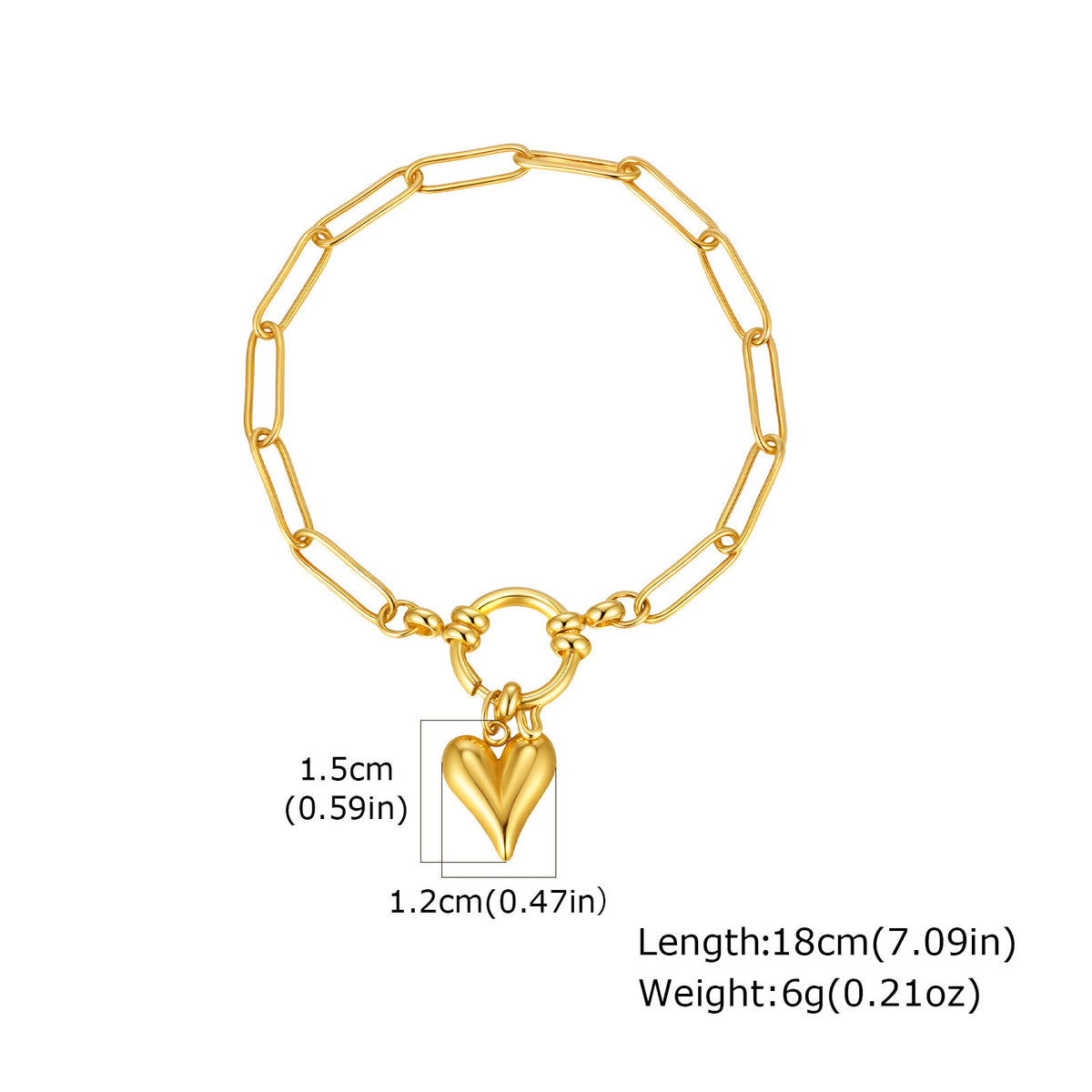 Heart Zircon Stainless Steel Bracelet Unisex