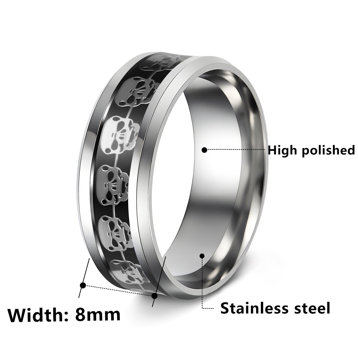 Planderful Everyday Genie Punk Skull Ring For Unisex Style In Durable Steel For Halloween Fashion