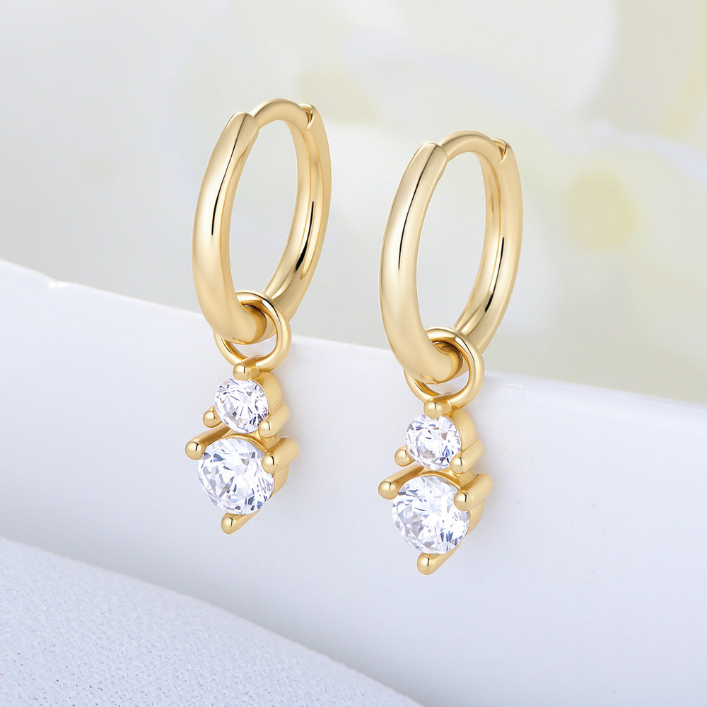 S925 Sterling Silver Earrings, Small Zircon Earrings, Tremella