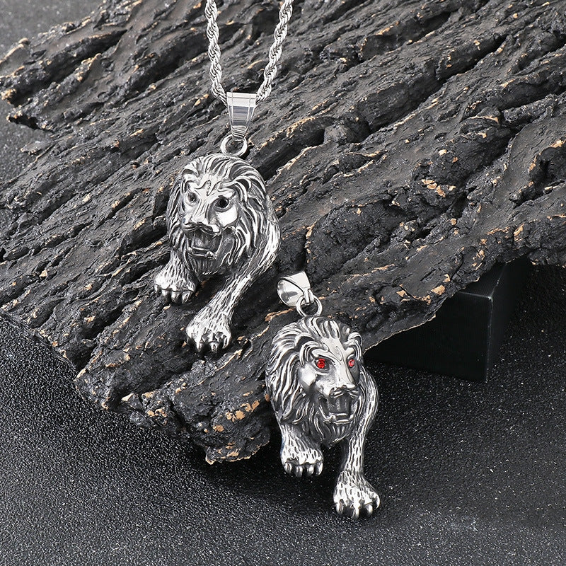 Planderful Forest Lion Pendant For Men Domineering Stainless
